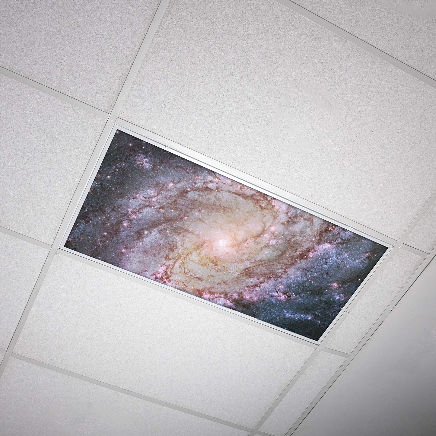 OCTO LIGHTS Fluorescent Light Cover enhanced Backlit Film Insert 2x4 (22.38inx46.5in) M83 Galaxy Model 020