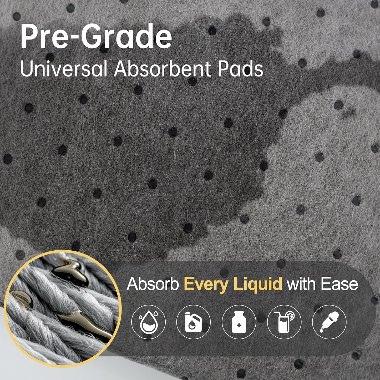 AAwipes Oil Absorbent Pads Universal for All Liquids Oil Spill Control Oil Absorbing Sheets for Garage, Car, Truck, Motorcycle Grey 100 Pack 9.8" X 13" OG1013-100