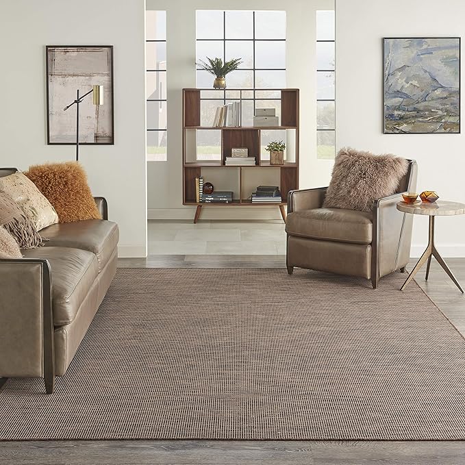 Nourison Positano Indoor/Outdoor Natural 2'2" x 12' Area Rug, Easy Cleaning, Non Shedding, Bed Room, Living Room, Dining Room, Backyard, Deck, Patio (2x12)