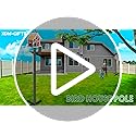 XDW-GIFTS Bird House Pole, 1 Pack 109 Inch Metal Bird Feeder Pole for Outdoor, with 5-Prong Heavy Duty Base for Birdhouse ...