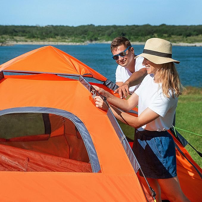 Moon Lence Instant Pop Up Tent Family Camping Tent 4-5 Person Portable Tent Automatic Tent Waterproof Windproof for Camping Hiking Mountaineering