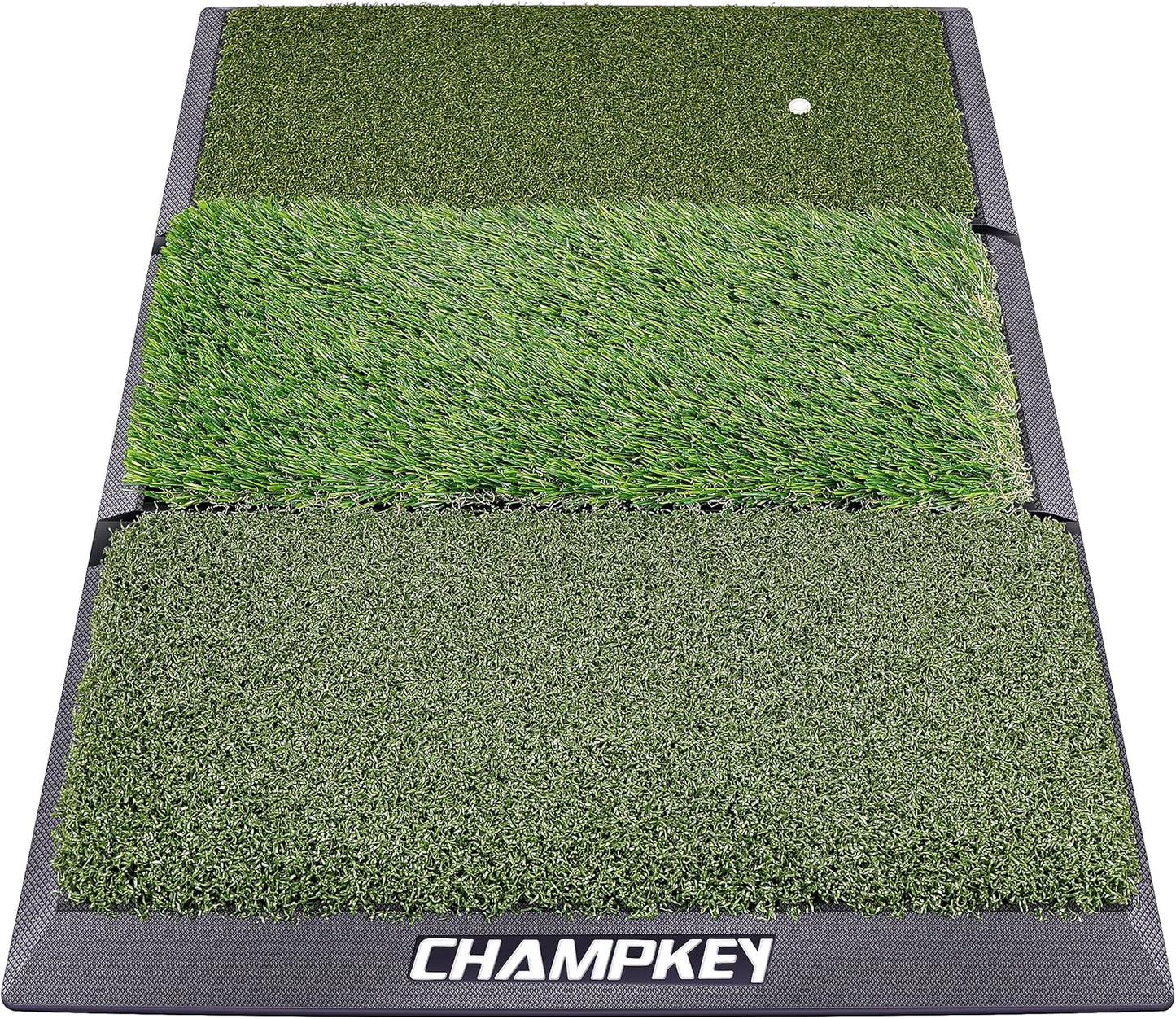 CHAMPKEY Professional Tri-Turf Golf Hitting Mat | Heavy Duty Rubber Backing Practice Mat Ideal for Indoor and Outdoor Training