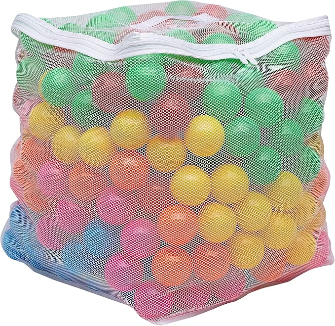Amazon Basics BPA Free Crush-Proof Plastic Ball, Pit Balls with Storage Bag, Toddlers Kids 12+ Months, Pack of 400 Balls, ...