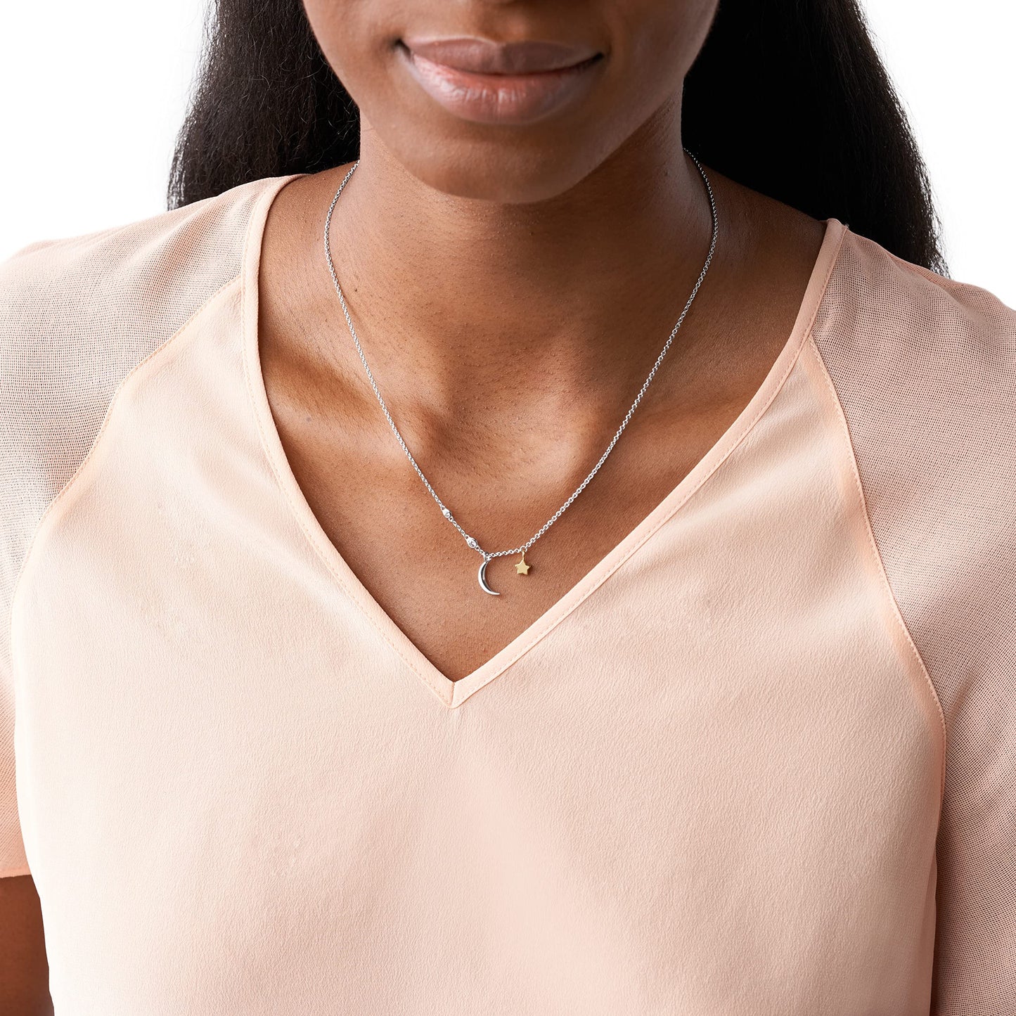 Fossil Women's Sterling Silver Necklace, Color: Silver (Model: JFS00432998)