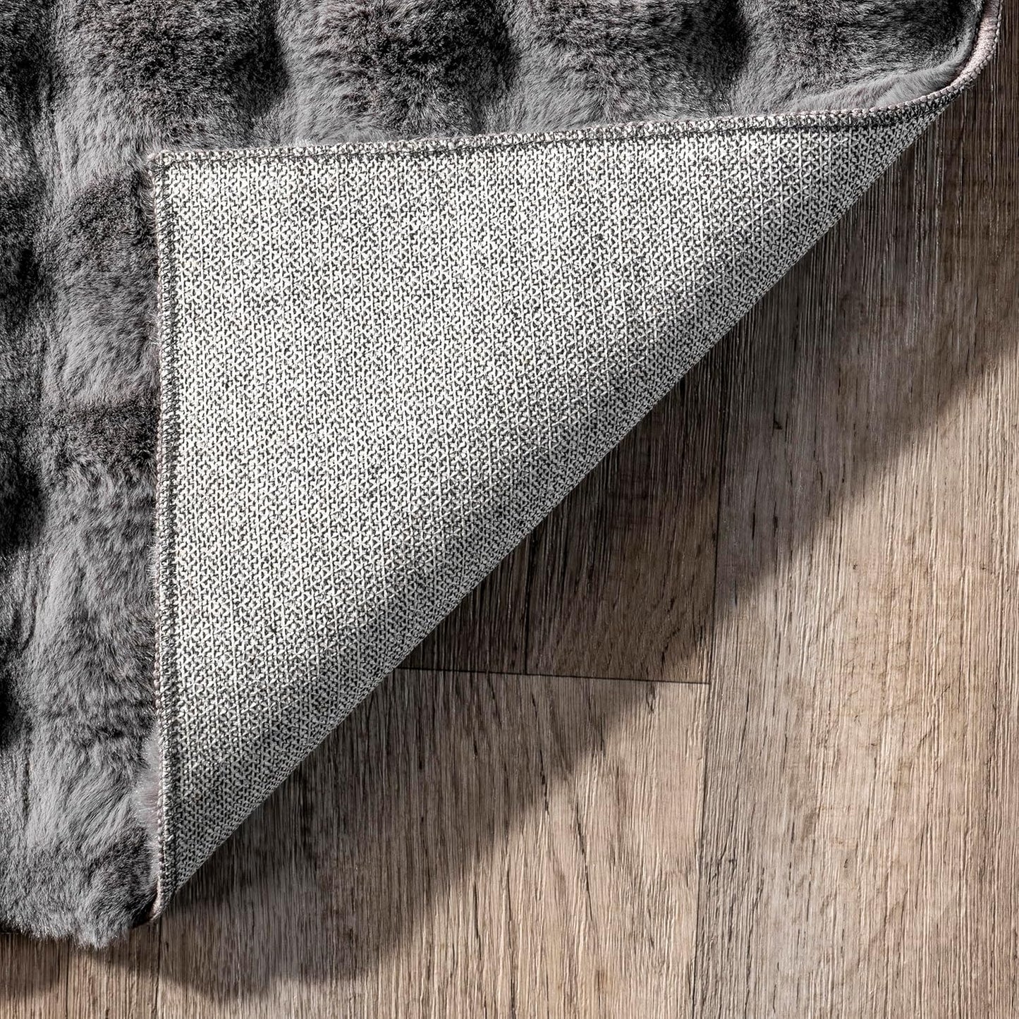 nuLOOM Jeni Checkered 6 Round Machine Washable Area Rug for Living Room Bedroom Dining Room Kitchen, Dark Grey