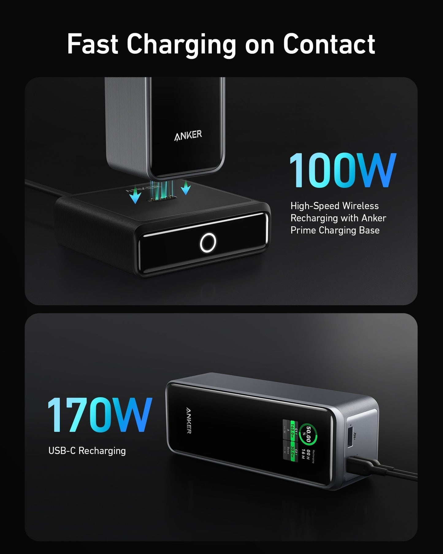 Anker Prime 27,650mAh Power Bank (250W) and 100W Charging Base