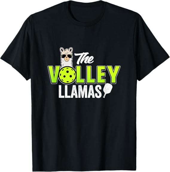 The Volley LLamas comic style llama pickle ball team T-Shirt