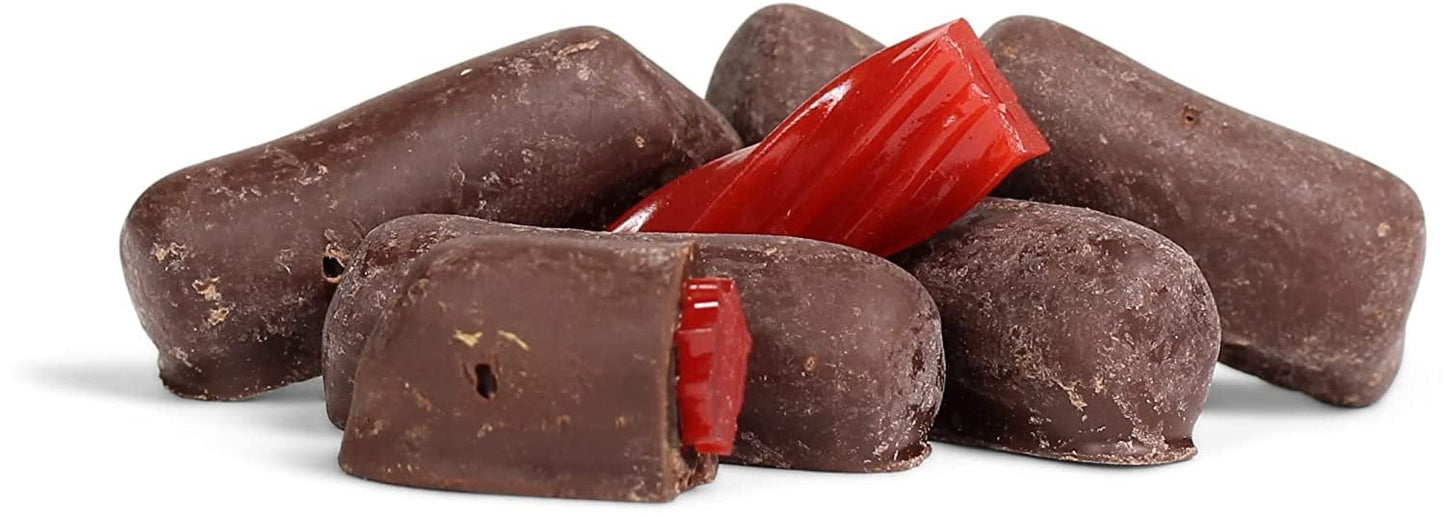 Chocolate Covered Strawberry Licorice Bits By Its Delish, 2 Lbs Bag Bulk  Strawberry Licorice Bites Coated In Dark Chocolate Can