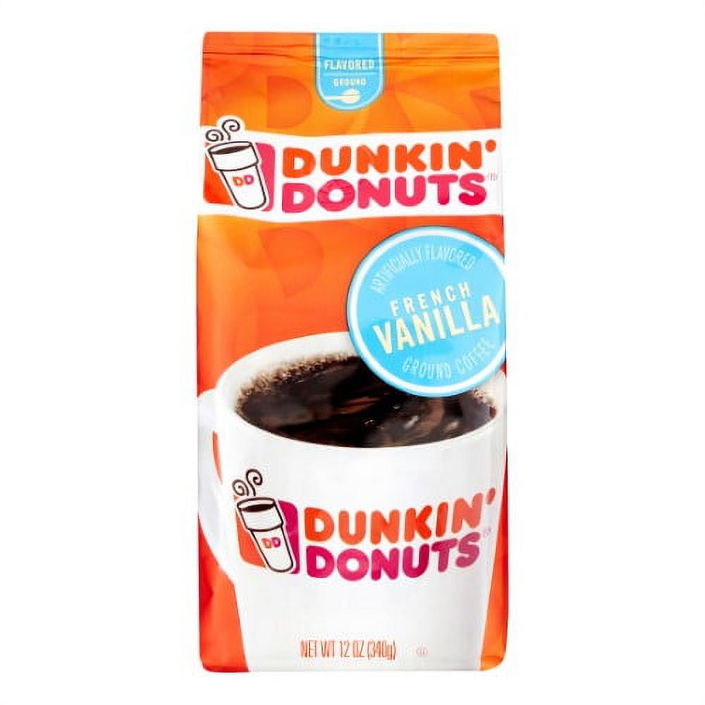 Dunkin Donuts Ground Coffee, French Vanilla, 12 Oz