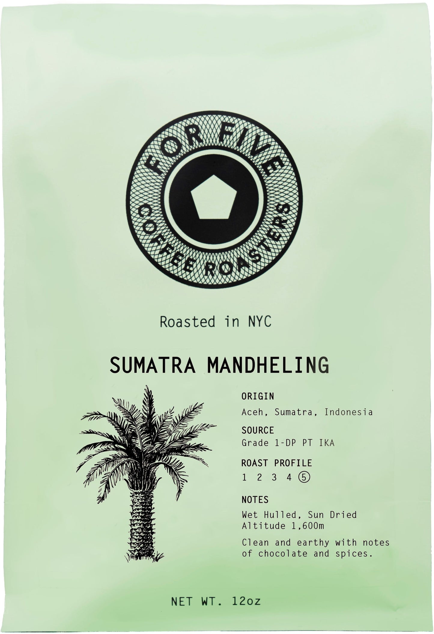 For Five Sumatra Mandheling Ground 12 Oz