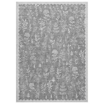 Indoor Modern Botanical Living Room Bedroom Area Rugs for Home Decor, Washable Non Slip Dining Room Carpet, Foldable Thin Mat