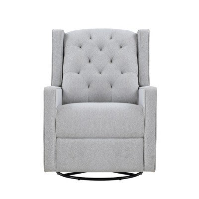 Yinvani Grey Polyester 360 Degree Sliding Swivel Chair