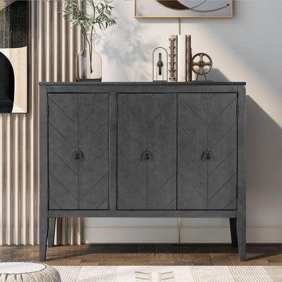 CAVINAS Modern Sideboard Cabinet with Adjustable Shelves & Retro Metal Handles,Buffet Cabinet with Storage for Kitchen,Dining Room