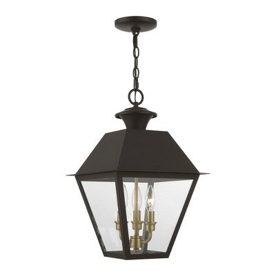 Livex Lighting Wentworth 3 - Light Pendant in Bronze/Antique Brass