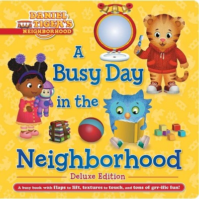 A Busy Day in the Neighborhood Deluxe Edition - (Daniel Tiger's Neighborhood) by Cala Spinner (Board Book)