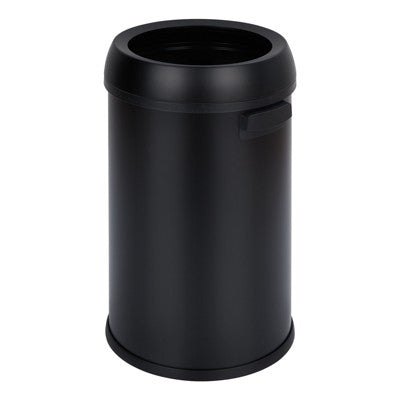 17 Gallon/65 Liter Open Top Trash Can, Stainless Steel Kitchen Garbage Can, Commercial Round Rubbish Bin, Waste Container for Restaurant Hotel
