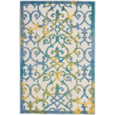 Nourison Aloha Contemporary Scroll Outdoor Rug