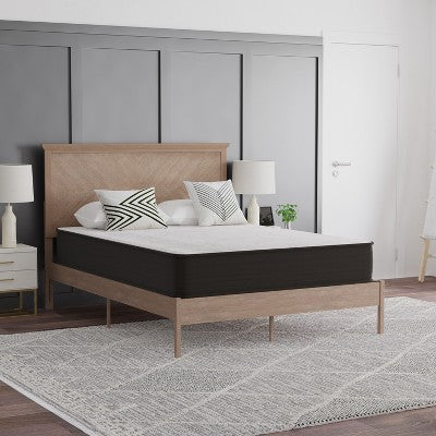 Emma and Oliver 10 Inch Hybrid Mattress, High Density Foam and Pocket Spring Mattress in a Box, CertiPur-US Certified Foam