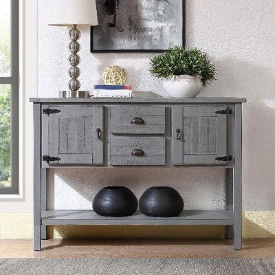 TUYOHW Retro Sideboard Cabinet & Buffet Cabinet, Solid Pine Wood Console Table with 2 Drawers & Bottom Shelf, Storage Dining Buffet Server Cabinet