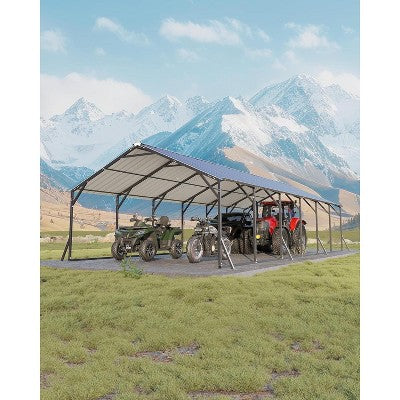 Acekool Metal Carport, Vertical Roof Shelter for Multiple Vehicles, Trucks, Boats, Outdoor Storage