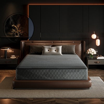 Swedrea Hybrid Mattress Breathable Medium Cooling Memory Foam Bed-in-a-Box Black