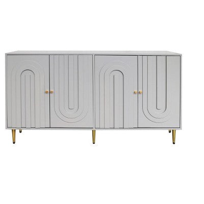 TIRAMISUBEST Modern Lacquered Sideboard Cabinet with Golden Accents