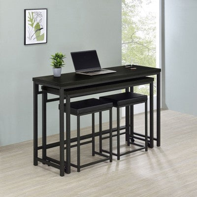 4-Piece Counter Height Dining Set with 2 Rectangular Tables and 2 Stools