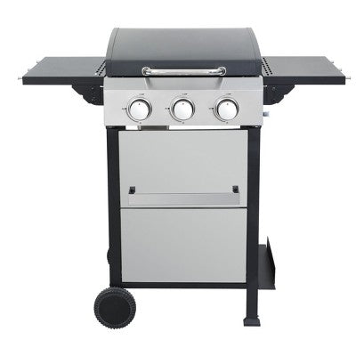 Kumasinova 3-Burner Propane Gas BBQ Grill,36900BTU Output,Stainless Steel Grills with Wire-Enameled Cooking Grids,Foldable Side Tables&Thermometer