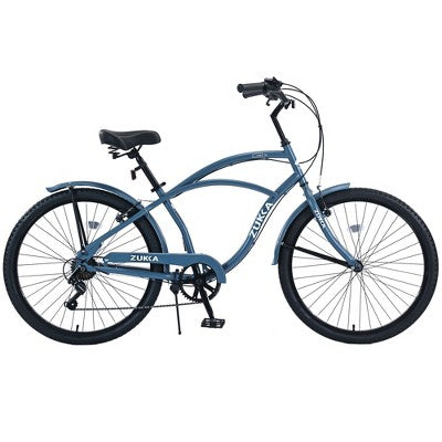PAGED Cruiser Bicycle with Shimano 7-speed Shifter and Derailleur Design,Steel Bike with Front and Rear V Brakes