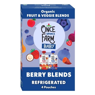 Once Upon a Farm Berry Blends Organic Baby Food Variety Pack - 12.8oz/4pk