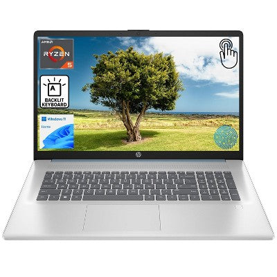 HP Essential 17-cp3602nr Laptop, 17.3" HD+ Touch, Ryzen 5 7430U, Radeon Graphics, 8GB RAM, 512GB SSD, Wi-Fi 6, Win 11 Pro, Blue