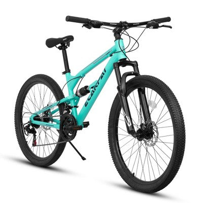 Sapphtopaz 26 Inch Mountain Bike with 21 Speed Gears for Adults, MTB Bicycle with Steel Frame, Shock Fork & Shock Absorber
