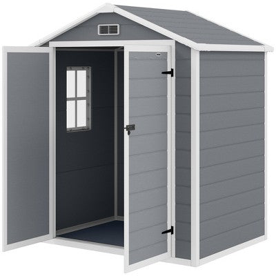 6x4.5 Outdoor Storage Shed, Lockable Tool Shed with Double Doors, Vent and Window for Garden, Cottage Style, Family Use