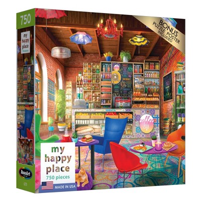 RoseArt My Happy Place Boho Coffee Shop Jigsaw Puzzle - 750pc