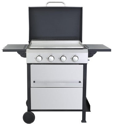 Kumasinova 4-Burner Propane Gas BBQ Grill,49200BTU Output,Stainless Steel Grills with Wire-Enameled Cooking Grids,Foldable Side Tables&Thermometer