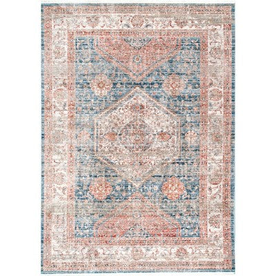 Nuloom Sylvie Medallion 4x6 Indoor Area Rug for Living Room Bedroom Dining Room Kitchen, Beige/Ivory