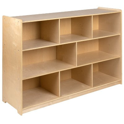 Flash Furniture Wooden School Classroom Storage Cabinet/Cubby for Commercial or Home Use - Safe, Kid Friendly Design (Natural)