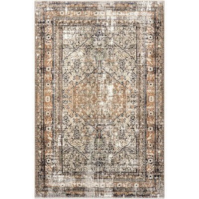 Nuloom Charvi Distressed Medallion Fringe Indoor Area Rug