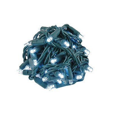Novelty Lights 25 Feet 50 coaxial LED Christmas Mini Light String, Green Wire, 5mm Wide Angle Bulbs, Connectable, Indoor/Outdoor Décor
