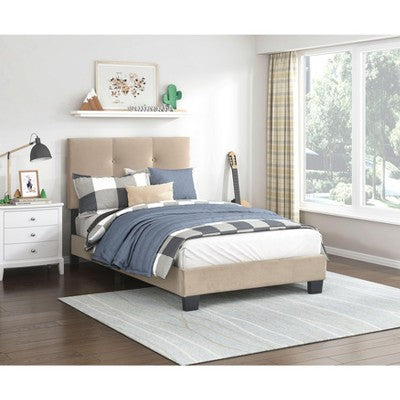 Okak Velvet Platform Bed Frame Upholstered Modern Bed with Adjustable Height Headboard Button Tufted No Springs Required Easy to Assemble