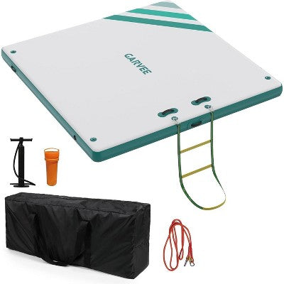 Inflatable Pontoon Dock, Thicken Air Dock Floating Platform, Inflatable Pontoon with Nonslip Surface and Rope Ladder,for Pool Beach Ocean