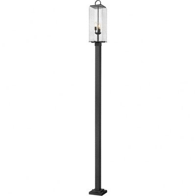 Sana Outdoor Aluminum Fixture - 3 Bulbs, Dimmable, Wet Rated, 120.25" Tall, Matte Black