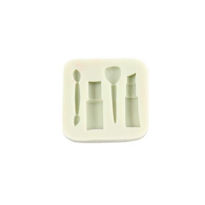 O'Creme Small Makeup v.1 and Brush Mold Silicone Fondant - 2" x 3" - White