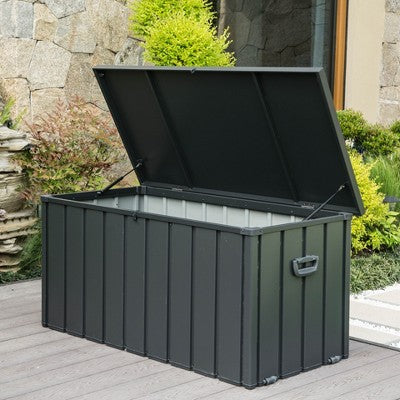 Christopher Knight Home Yale Outdoor 200Gallon Galvanized Steel Storage Deck Box with Handles and Lockable