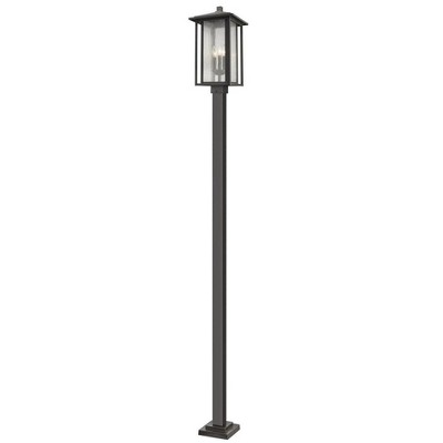 Aspen 3-Light Outdoor Post Fixture - Dimmable Seedy Glass Shade, Wet Rated, 60W, 11"x116.87"