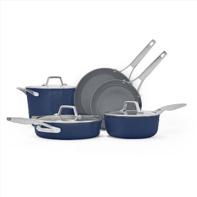Calphalon 8pc Premier Ceramic Midnight Cookware Set: Nonstick, Anodized Aluminum, Oven & Dishwasher Safe, 5 qt Dutch Oven
