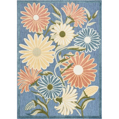 Nourison Aloha Daisy Flower Flatweave Outdoor Rug