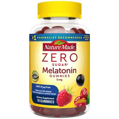 Nature Made Zero Sugar Melatonin Sugar Free Gummies - 70ct