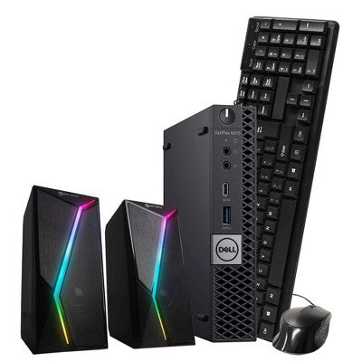 Refurbished Dell OptiPlex 5070 Micro Computer-Octa Core Intel i7-8GB RAM-250GB NVMe-Keyboard & Mouse-Speaker-Windows 11 Pro-Manufacturer Refurbished