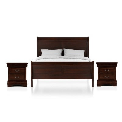 3pc Sliver Sleigh Bed with 2 Nightstands - HOMES: Inside + Out
